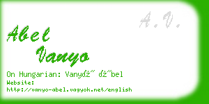 abel vanyo business card